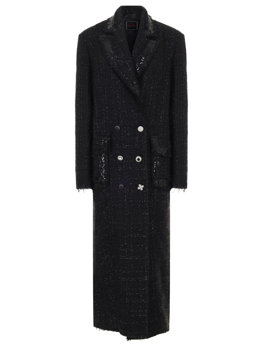 Пальто с люрексом LES ARCHIVES LA_985FW24/25 Черный 
