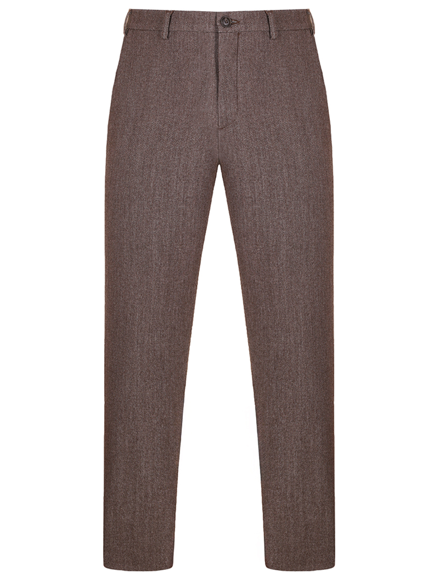 Брюки Regular Fit из хлопка и шерсти CANALI