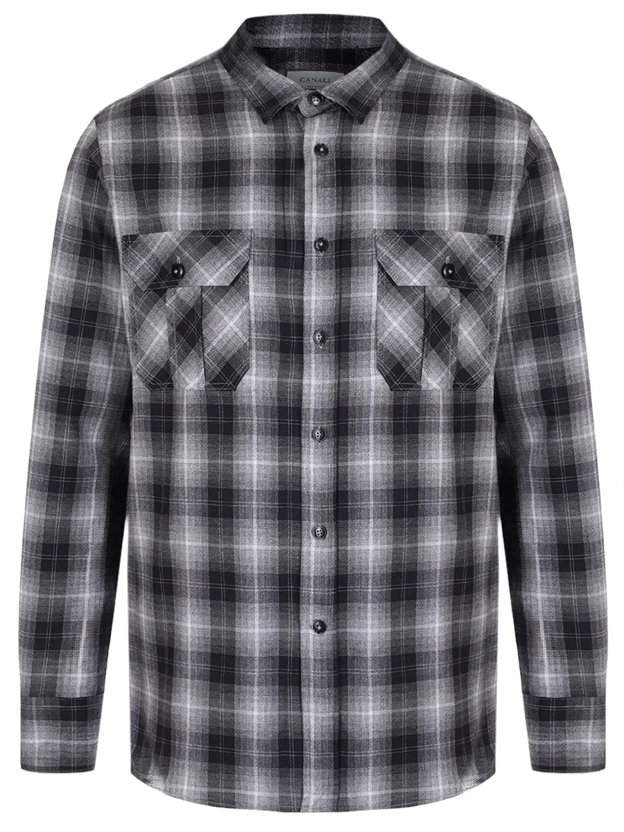 

Рубашка Regular Fit из хлопка и лиоцелла, Черный, GL03356/101/CSL7067