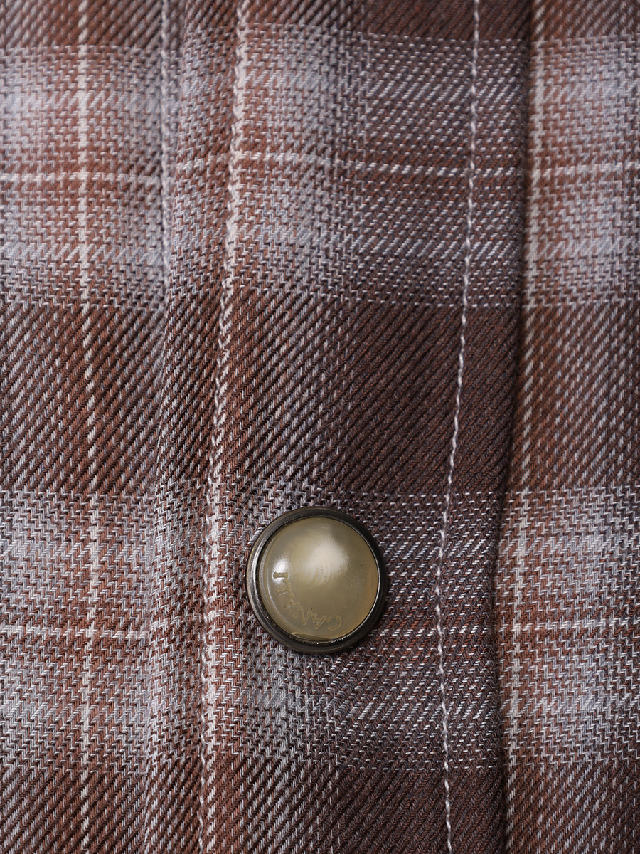 Рубашка Regular Fit хлопковая CANALI GL03348/501/CSL7066 Коричневый  Фото 6