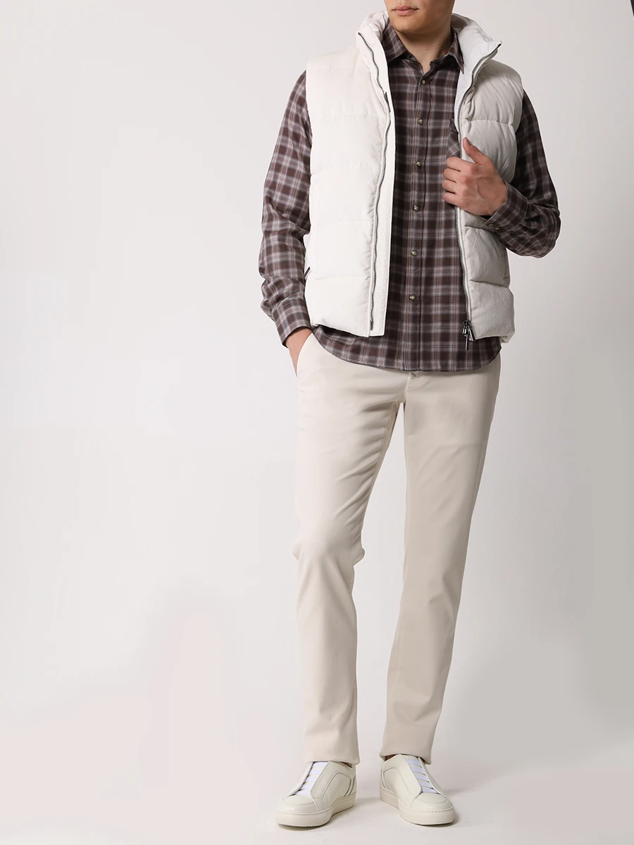 Рубашка Regular Fit хлопковая CANALI GL03348/501/CSL7066 Коричневый  Фото 2