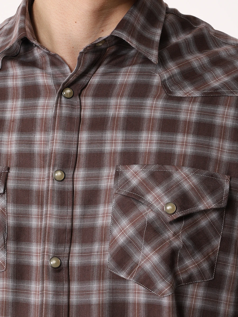 Рубашка Regular Fit хлопковая CANALI GL03348/501/CSL7066 Коричневый  Фото 5