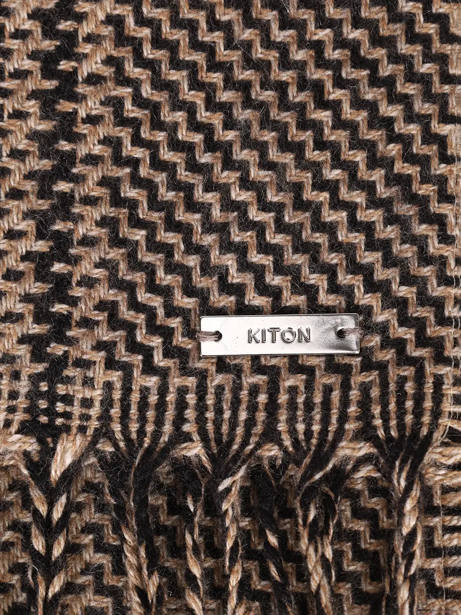Шарф из шелка и кашемира KITON D54751K0511F01003 Коричневый  Фото 3