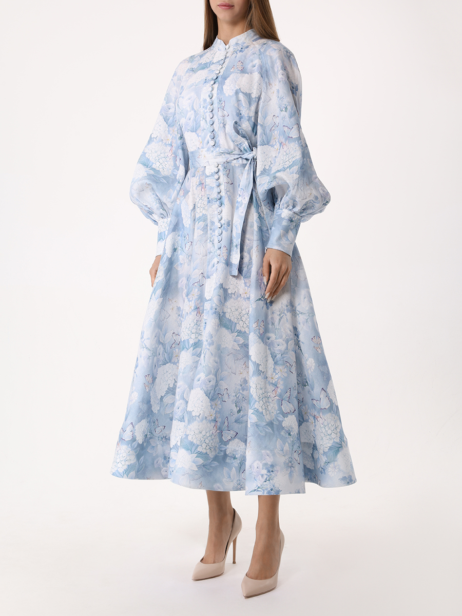

Платье льняное Jasmine, Голубой, JASMINE MIDI