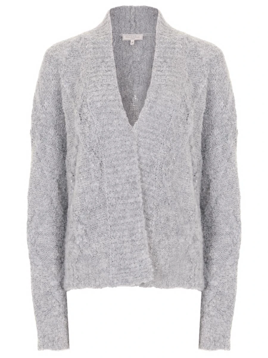 Кардиган из альпака ANTONELLI FIRENZE 41399M-40957-B3 Серый 