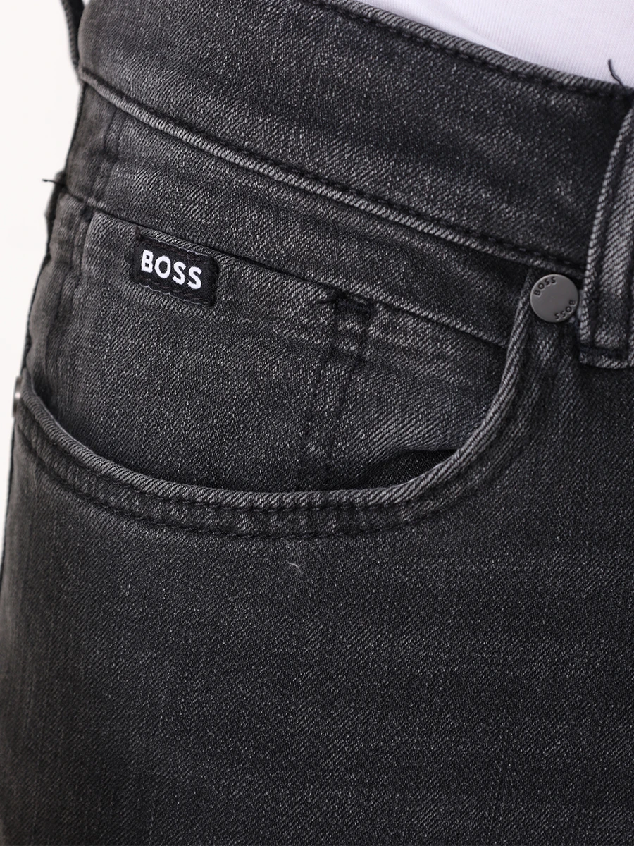 Джинсы Slim Fit хлопковые BOSS 50522501/021 Серый  Фото 6