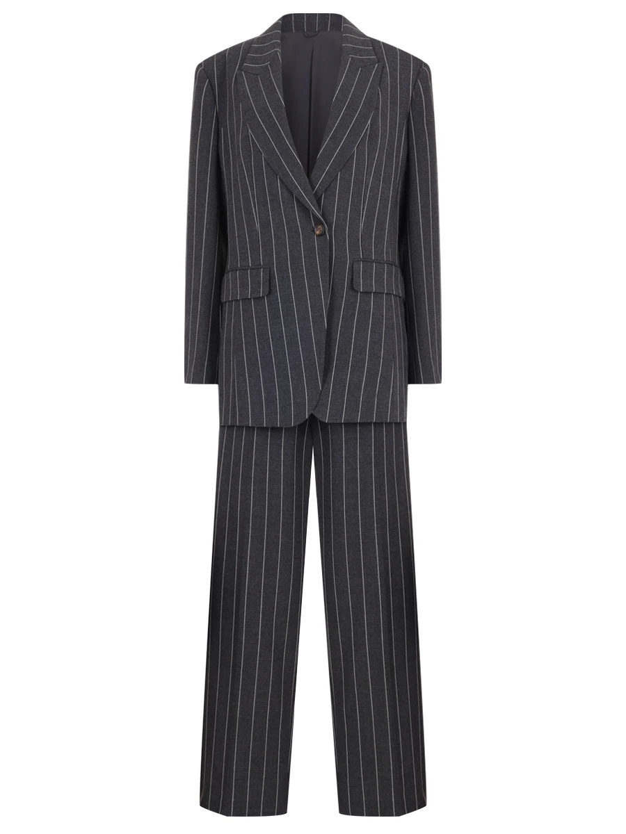Костюм шерстяной BRUNELLO CUCINELLI MD5857212P/MP585P8708 C010 Темно- Серый 