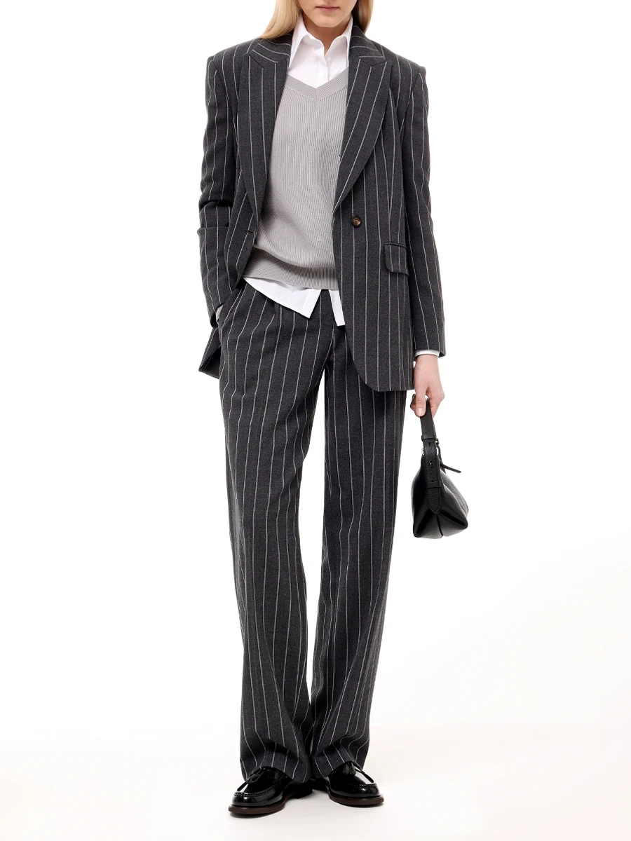 Костюм шерстяной BRUNELLO CUCINELLI MD5857212P/MP585P8708 C010 Темно- Серый  Фото 2