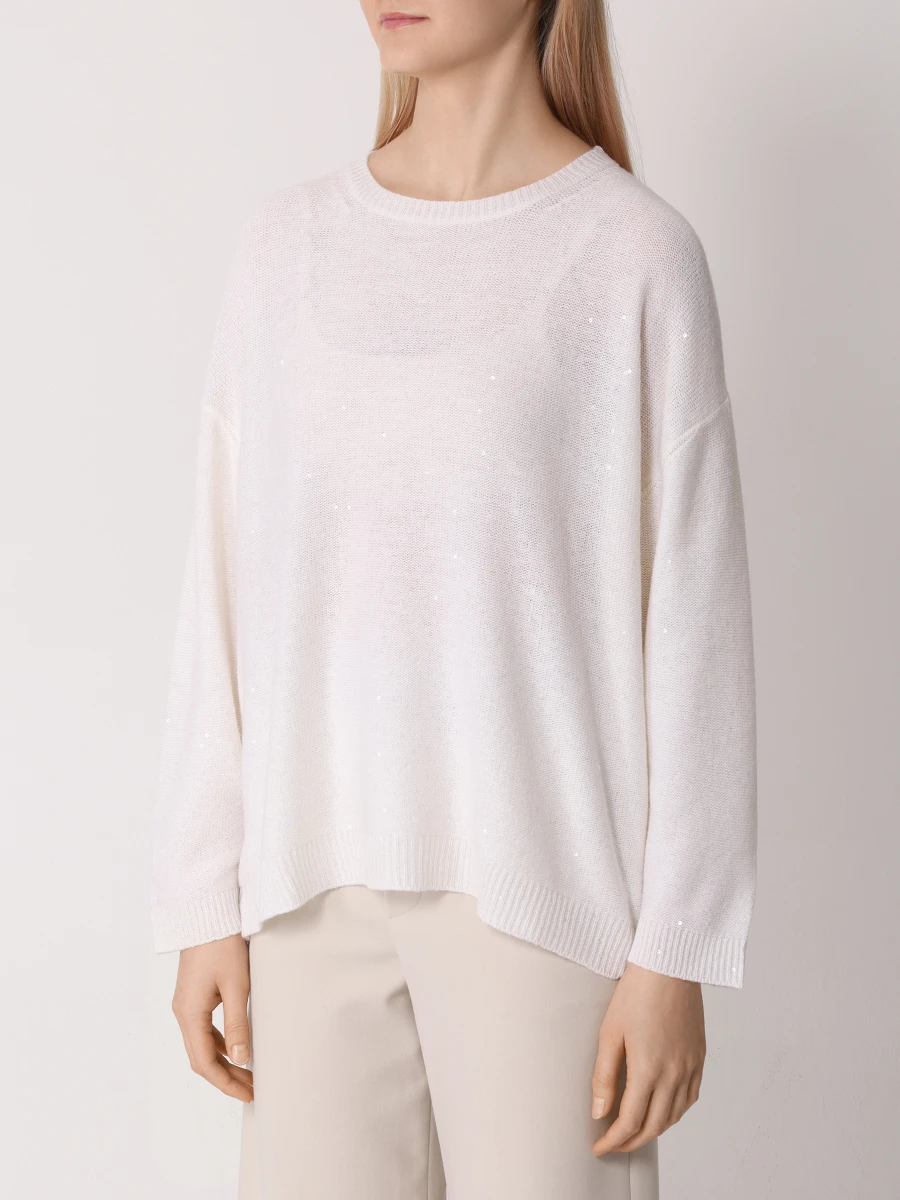 Джемпер шерстяной LORENA ANTONIAZZI I24129GM05C/2989 101 Белый  Фото 4