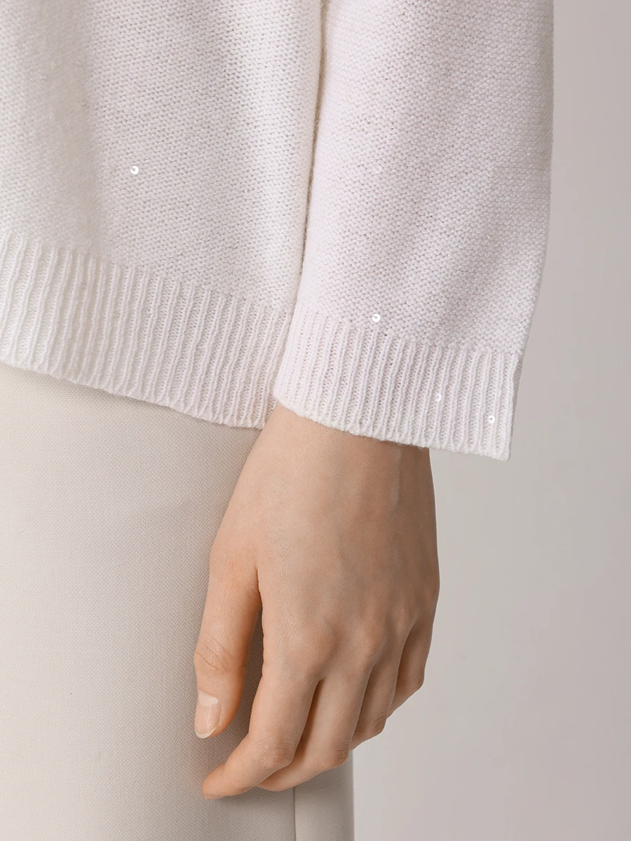 Джемпер шерстяной LORENA ANTONIAZZI I24129GM05C/2989 101 Белый  Фото 5