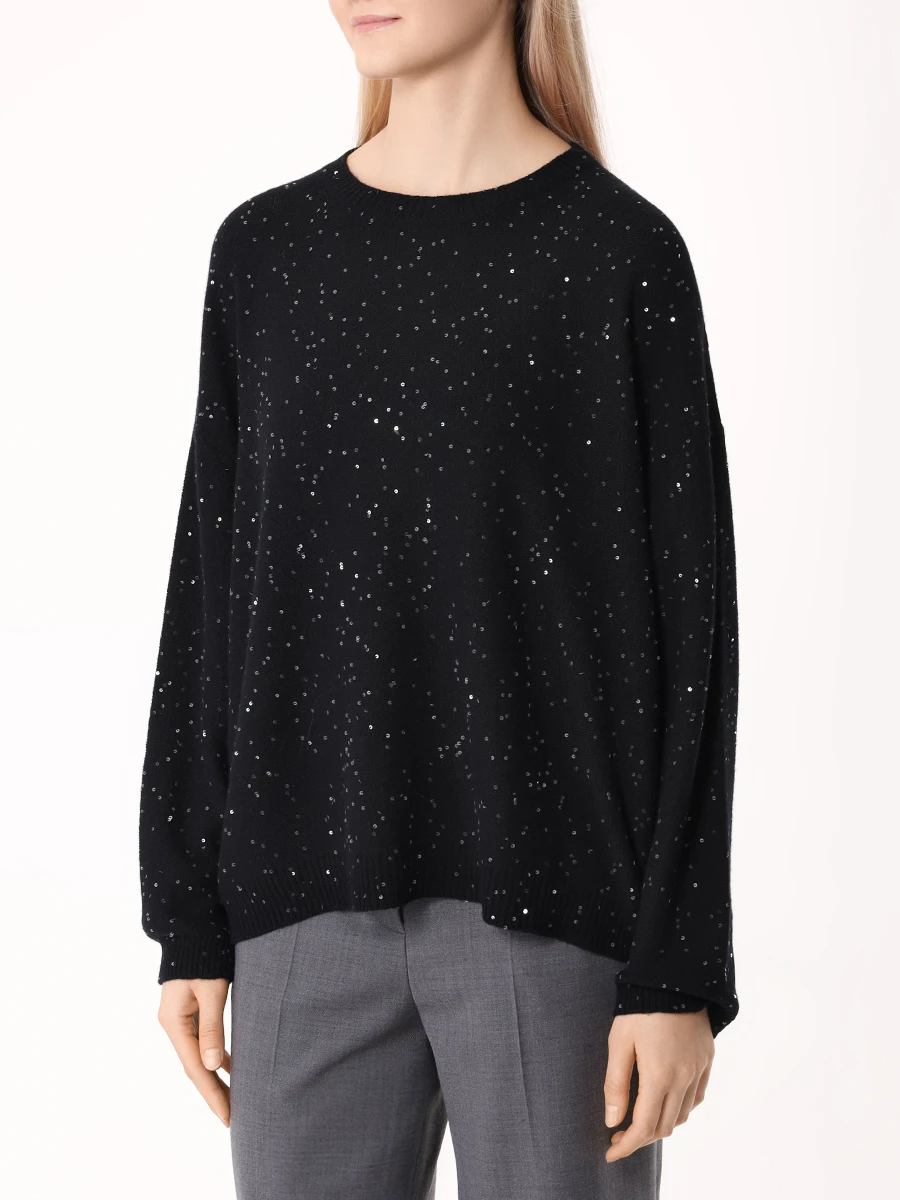 Джемпер шерстяной LORENA ANTONIAZZI I24129GM05C/2989 999 Черный  Фото 4