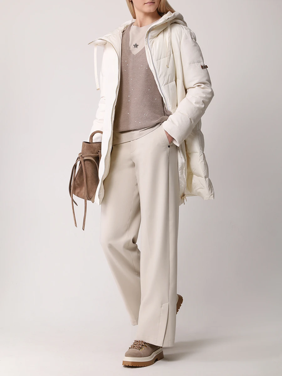 Пуловер шерстяной LORENA ANTONIAZZI I24129VM84A/2989 218 Коричневый  Фото 2