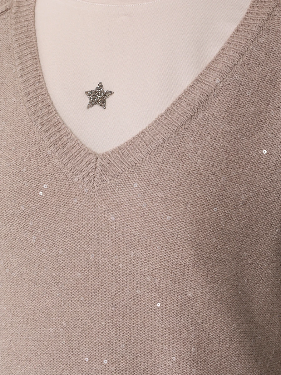 Пуловер шерстяной LORENA ANTONIAZZI I24129VM84A/2989 218 Коричневый  Фото 5