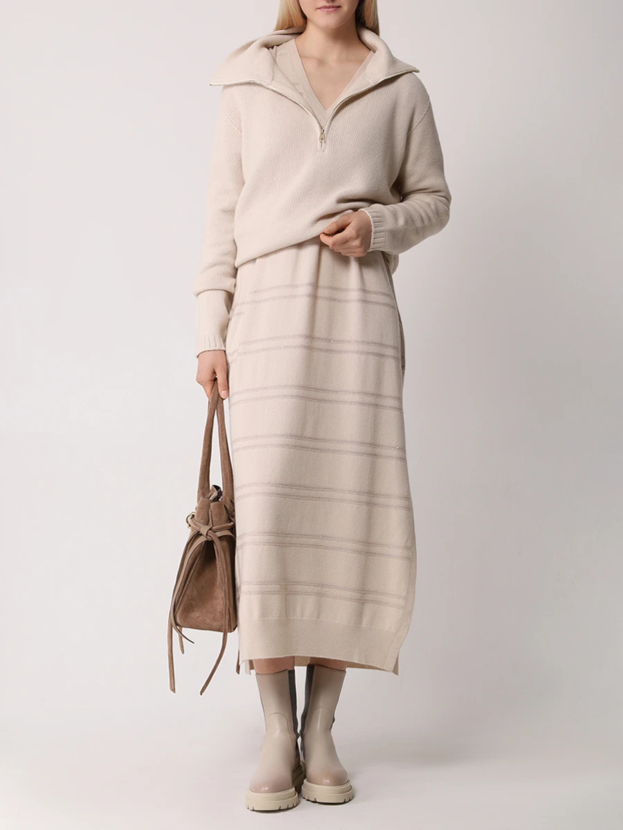 Платье шерстяное LORENA ANTONIAZZI I24146AM26C/2472 2361 Бежевый  Фото 2