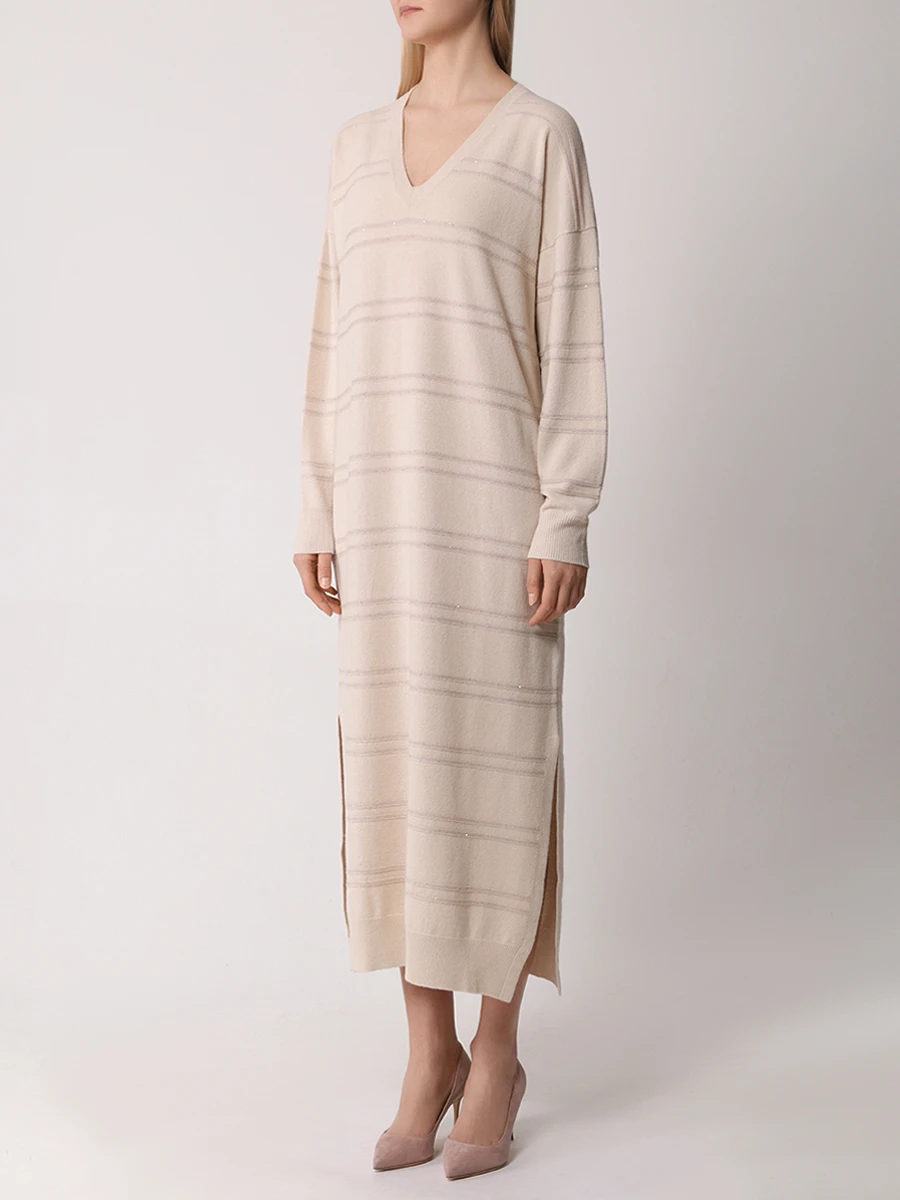 Платье шерстяное LORENA ANTONIAZZI I24146AM26C/2472 2361 Бежевый  Фото 4