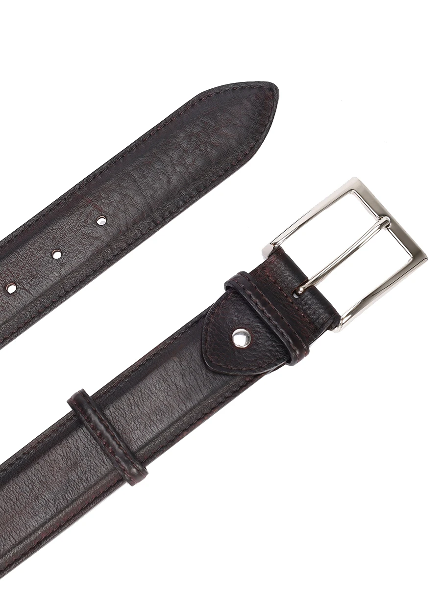 Ремень кожаный BONTONI BELT 120/4 Бордовый  Фото 3
