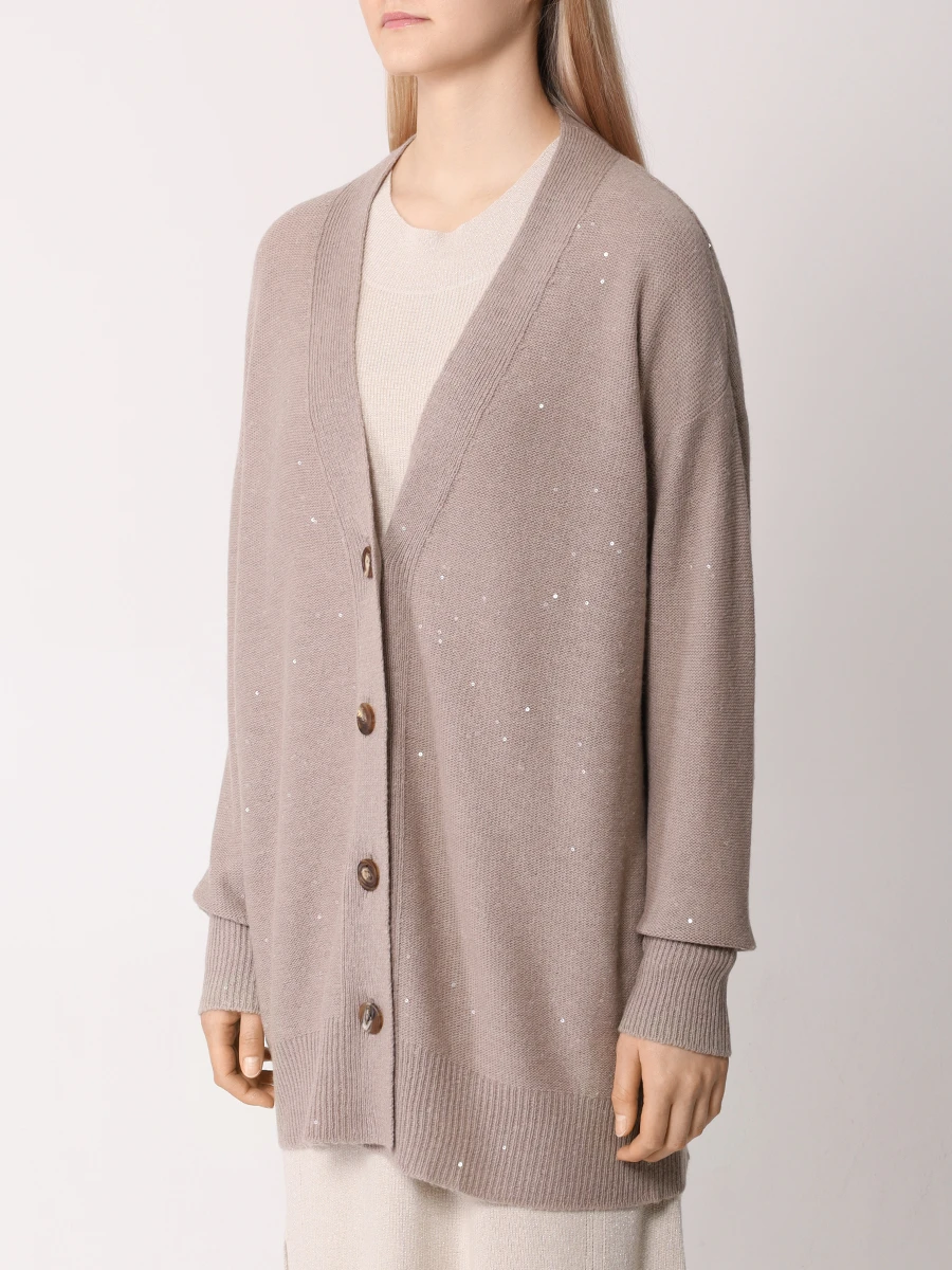 Кардиган шерстяной LORENA ANTONIAZZI I24101CM09E/I24101CE67A/2989 218 Коричневый  Фото 5