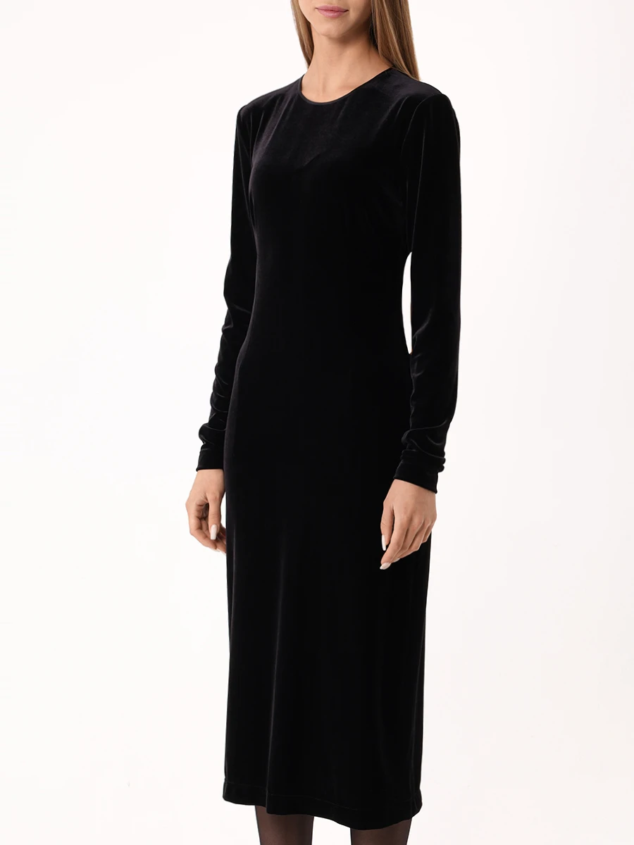 Платье бархатное DOLCE & GABBANA F6JKSTFUWD6 N0000 Черный  Фото 4