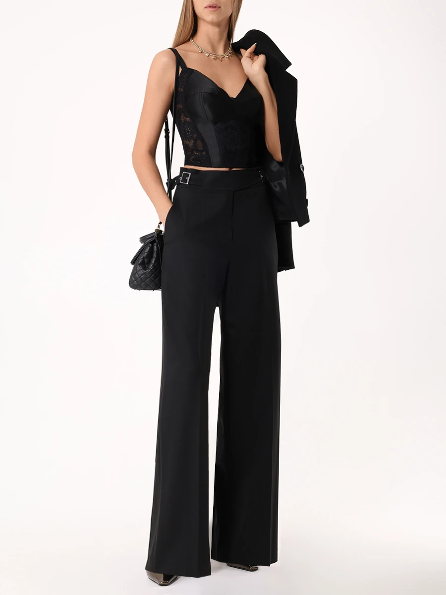 Топ с кружевом DOLCE & GABBANA F7AC7TGDCL9 N0000 Черный  Фото 2