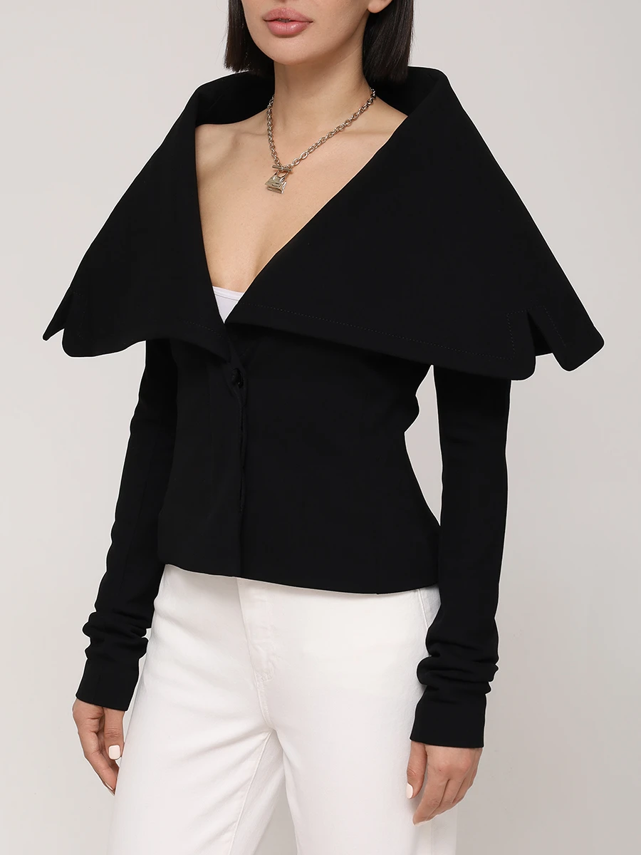 Жакет из вискозы JACQUEMUS 243JA0741667 990 Черный  Фото 4