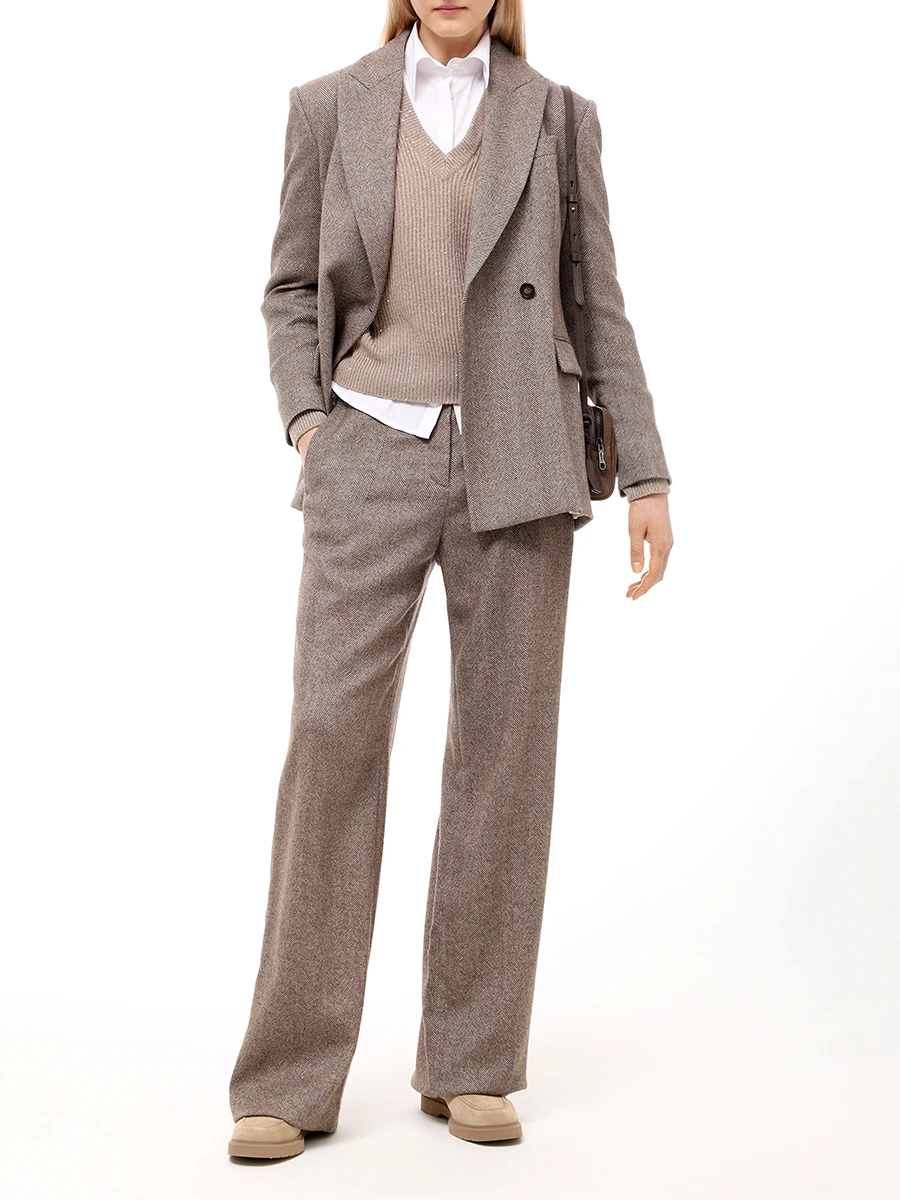 Костюм шерстяной BRUNELLO CUCINELLI MB1317163/MB131P8692 C001 Коричневый  Фото 2