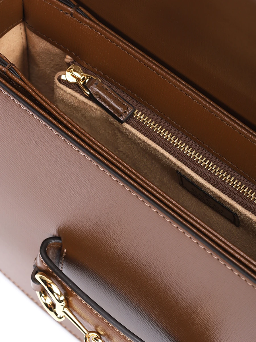 Сумка кожаная Horsebit 1955 GUCCI 6022041DB0G 2361 Коричневый  Фото 3