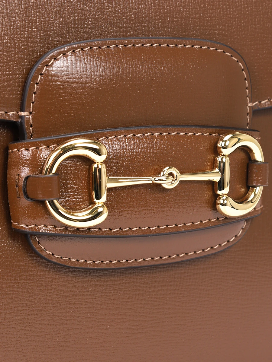 Сумка кожаная Horsebit 1955 GUCCI 6022041DB0G 2361 Коричневый  Фото 4