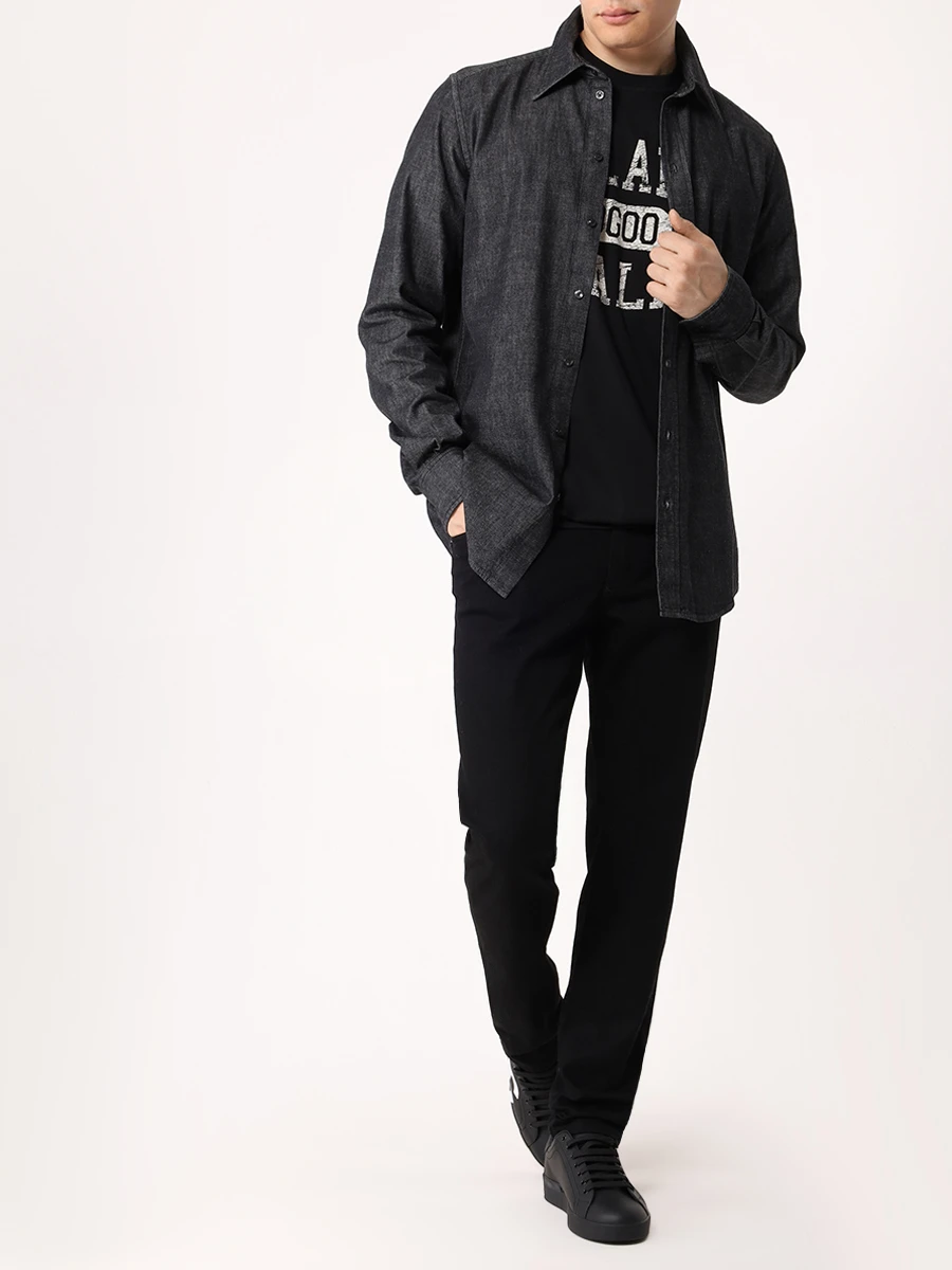 Рубашка Regular Fit джинсовая DOLCE & GABBANA G5IX8D G8LP3 S9001 Серый  Фото 2