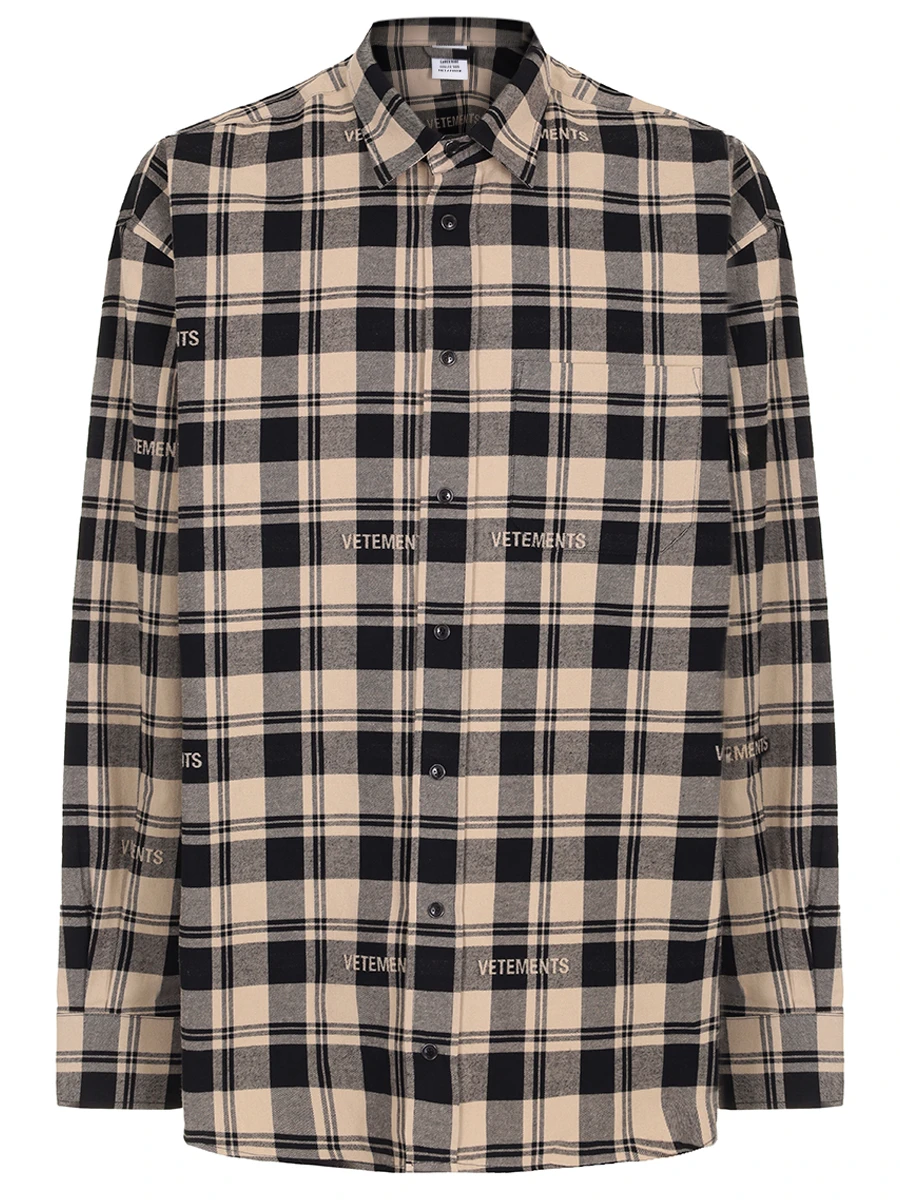 

Рубашка Regular Fit хлопковая, Бежевый, UA65SH919S