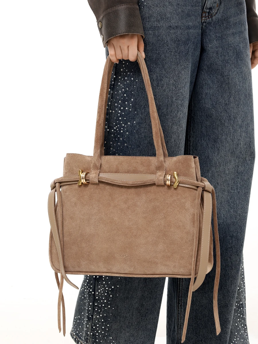 Сумка замшевая MISA BAGS Трюфель Какао Бежевый  Фото 2