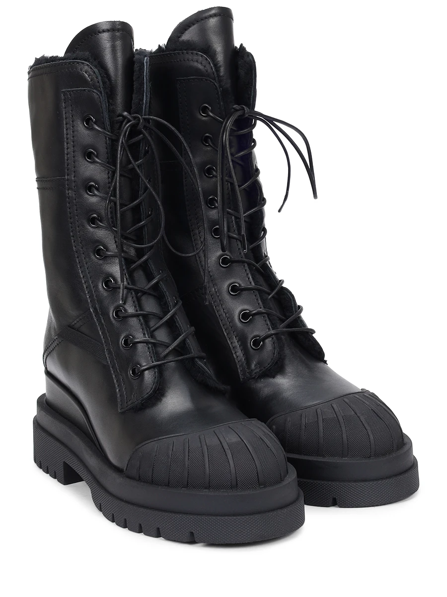 Ботинки кожаные на меху PREMIATA M6561 ISEO NERO Черный  Фото 2