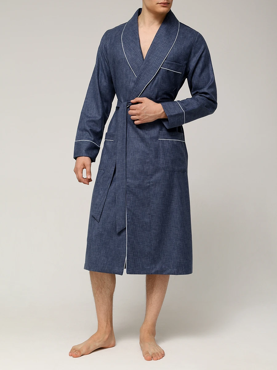 

Халат шерстяной, Синий, VESTAGLIA ROBE LUNGA VELANA-LANA3371