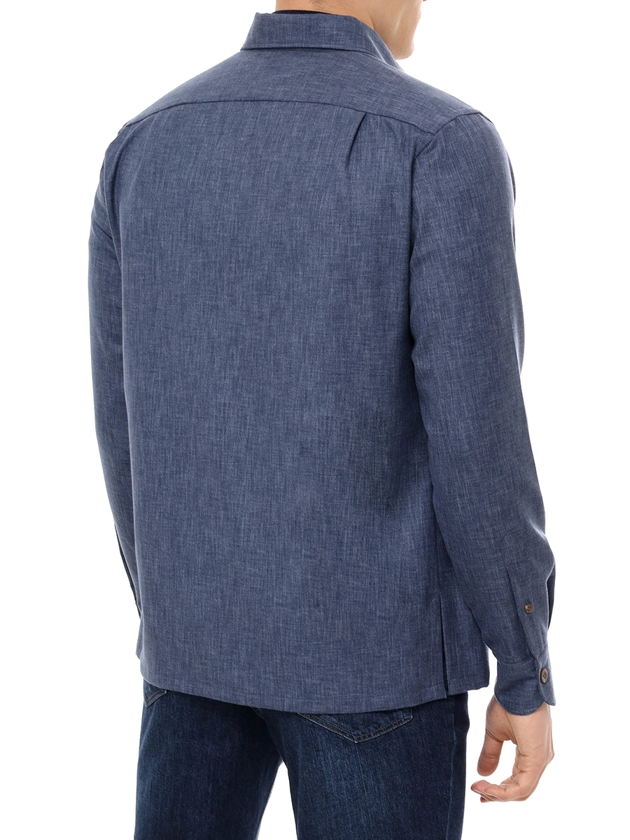 Рубашка шерстяная ROBERTO RICETTI CAMICIA MI-AME LUSSO-LANA3371 Синий  Фото 3