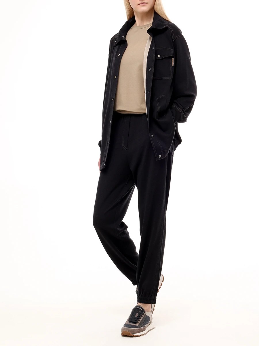 Костюм хлопковый BRUNELLO CUCINELLI MP828FH606/MP828FH699 C9185 Черный  Фото 2