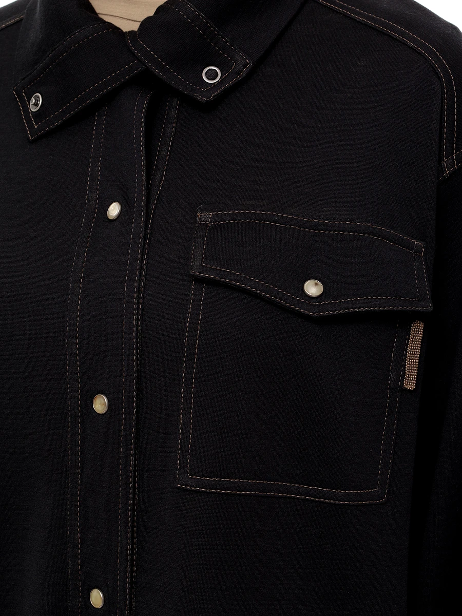 Костюм хлопковый BRUNELLO CUCINELLI MP828FH606/MP828FH699 C9185 Черный  Фото 5