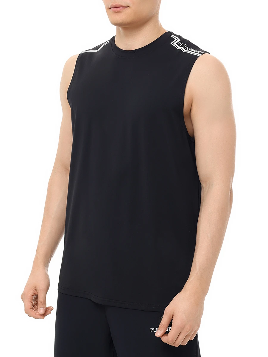 Майка однотонная PLEIN SPORT MTK7955/02 Черный  Фото 4