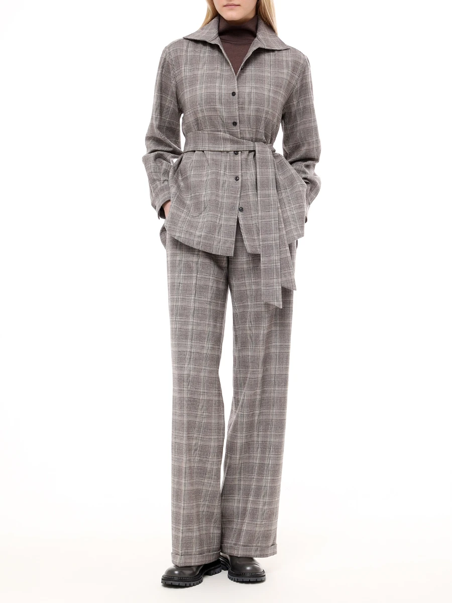 Брюки шерстяные KITON D56106K0549E01000 Коричневый  Фото 2