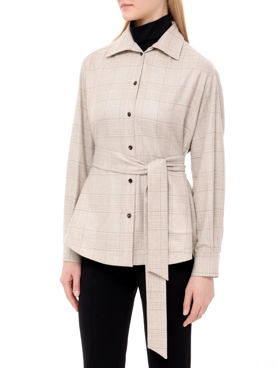 Рубашка шерстяная KITON D58453K0520E02000 Клетка  Фото 4