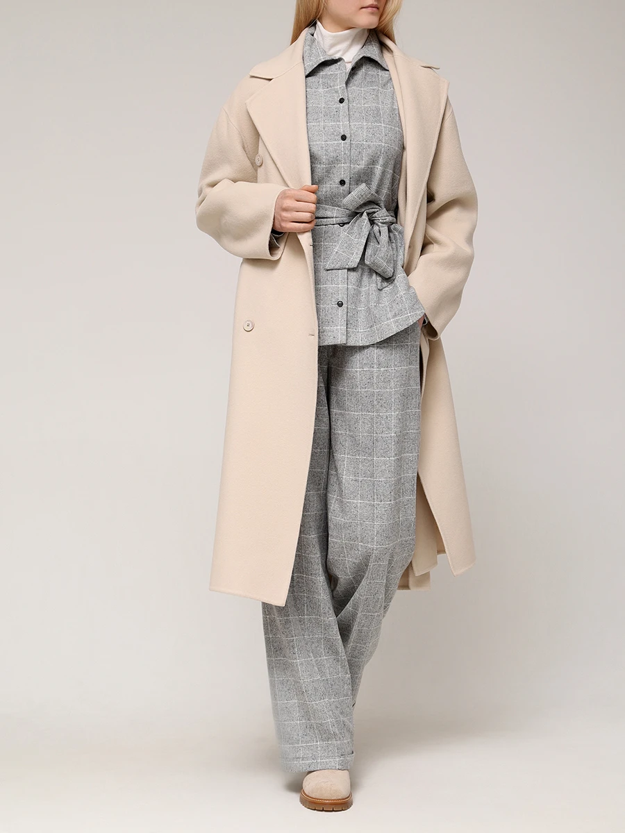 Рубашка из шелка и шерсти KITON D58453K0541E02000 Серый  Фото 2