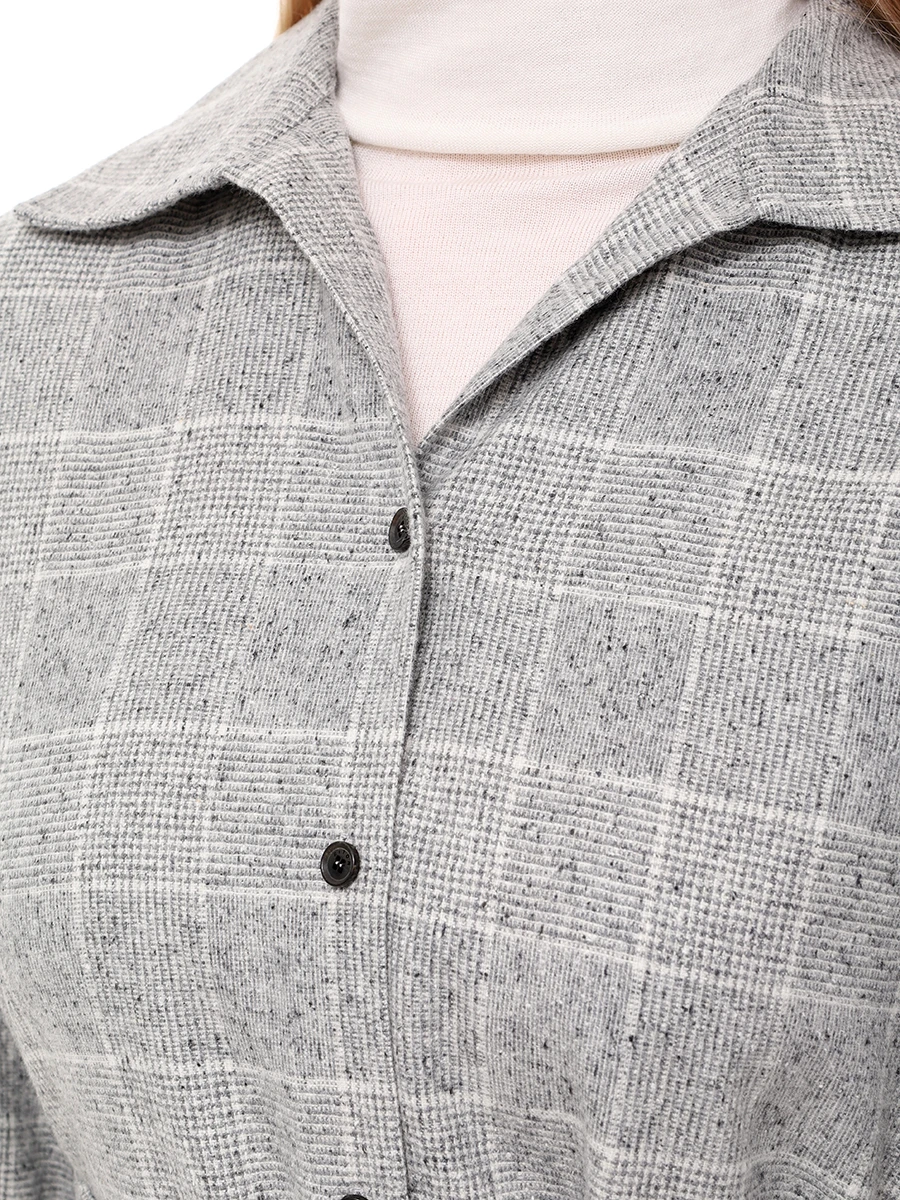 Рубашка из шелка и шерсти KITON D58453K0541E02000 Серый  Фото 5