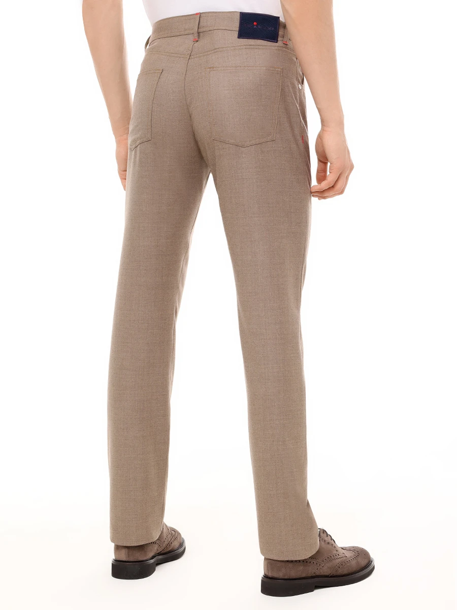 Брюки шерстяные KITON UPNJSK0149F03000 Бежевый  Фото 3