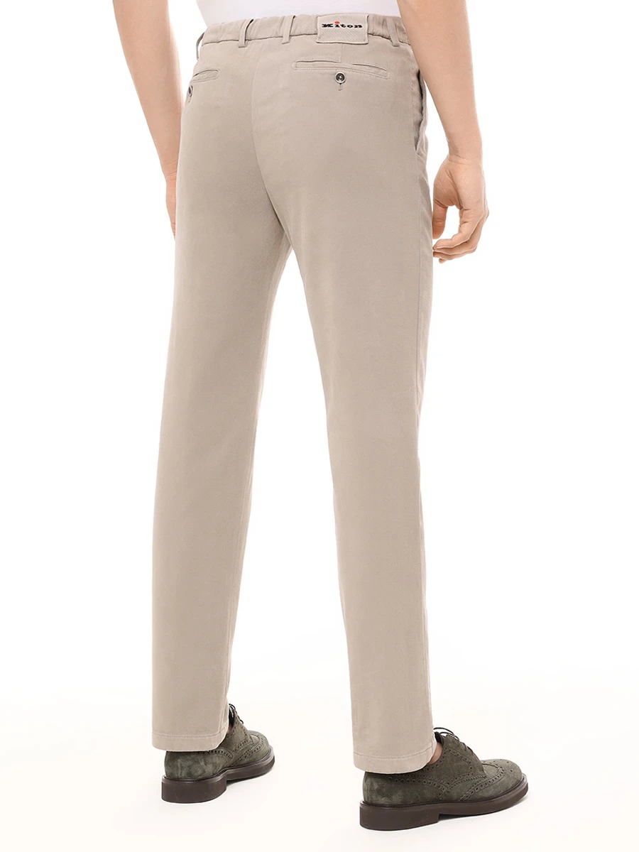Брюки хлопковые KITON UFPPEK0100F05001 Бежевый  Фото 3