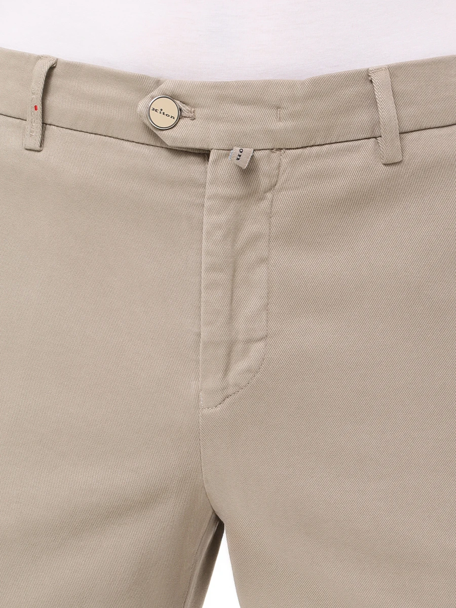 Брюки хлопковые KITON UFPPEK0100F05001 Бежевый  Фото 5