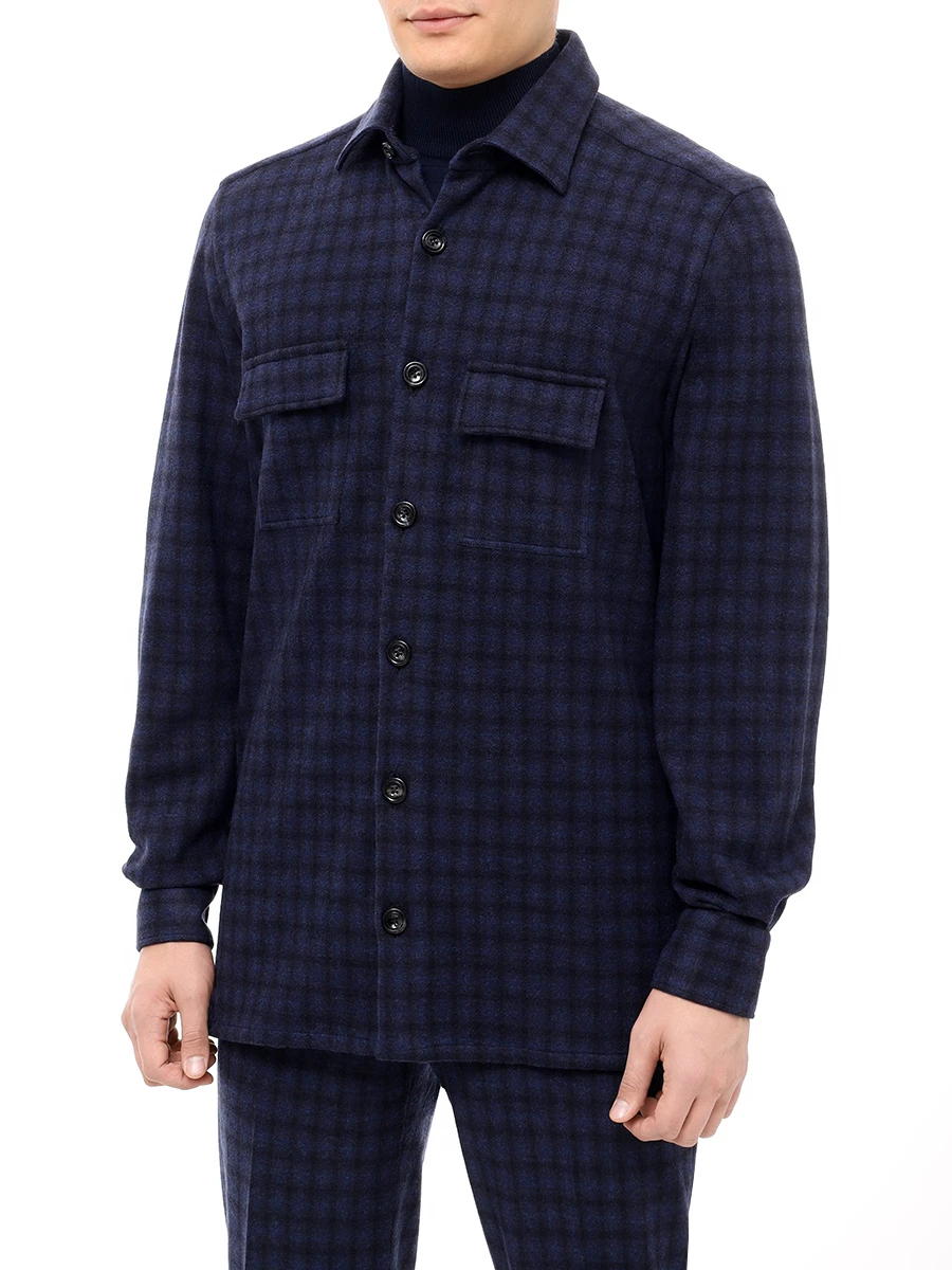 Рубашка шерстяная KITON UMC016K0133E04000 Синий  Фото 4