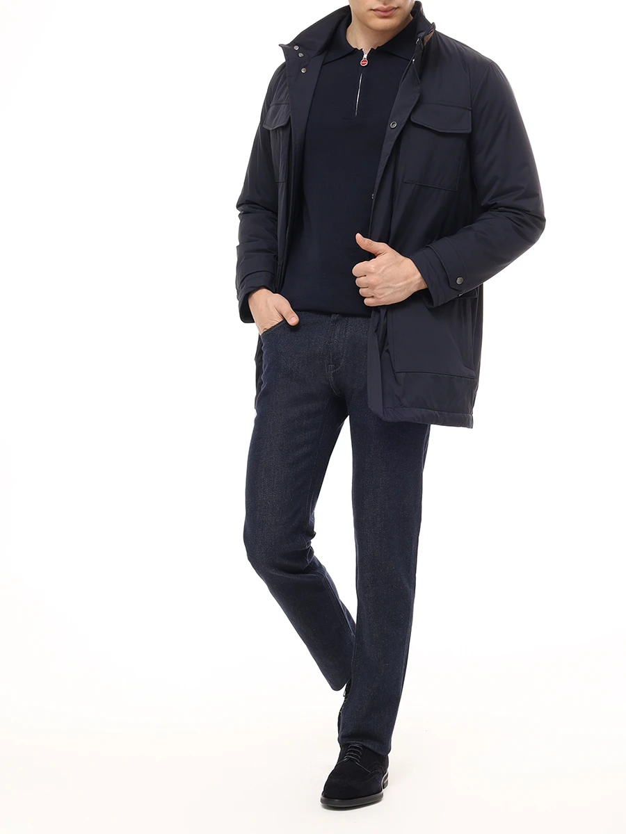 Куртка однотонная KITON UW1885V0440F07002 Синий  Фото 2