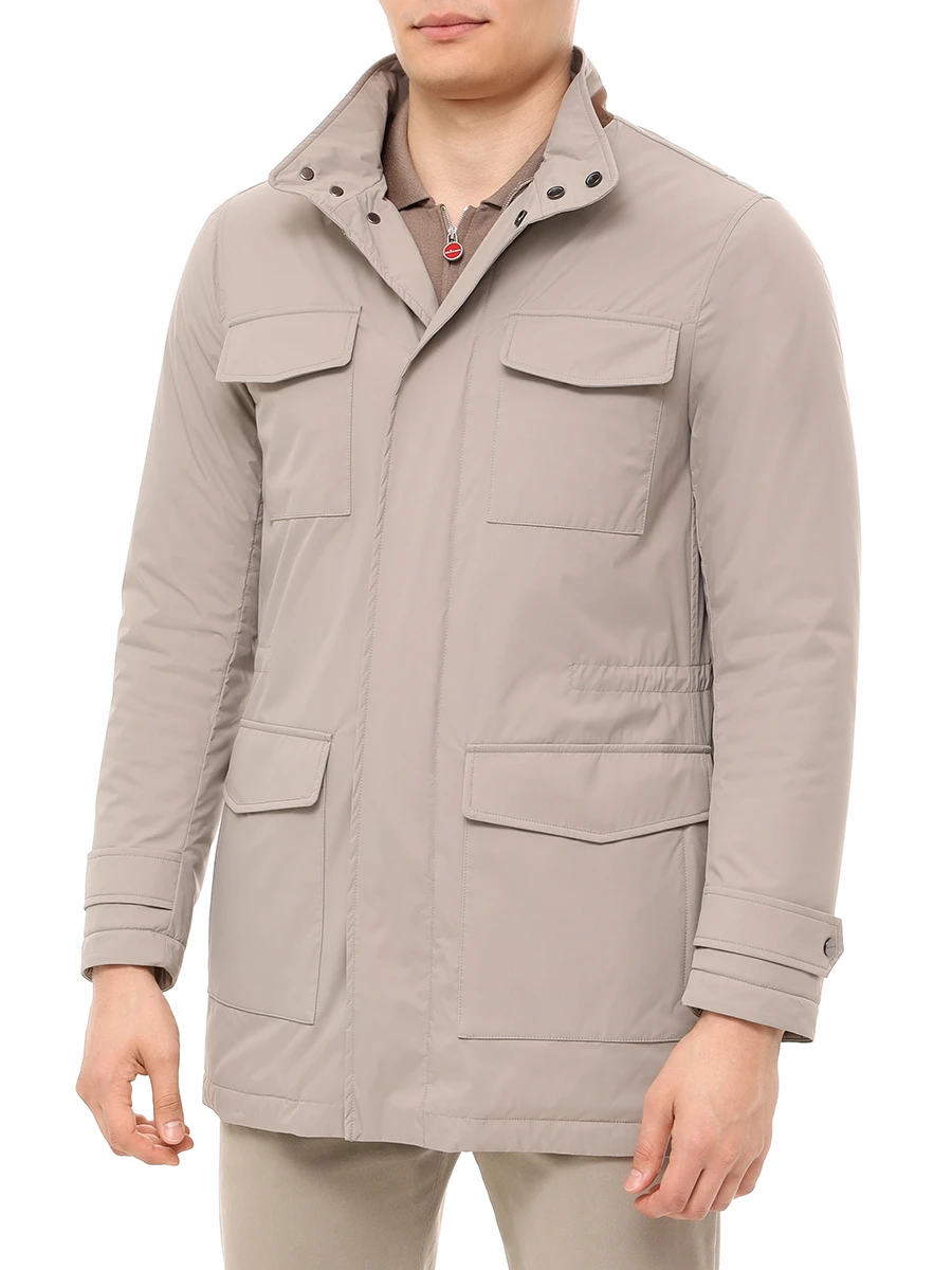 Куртка однотонная KITON UW1885V0440F08001 Бежевый  Фото 4