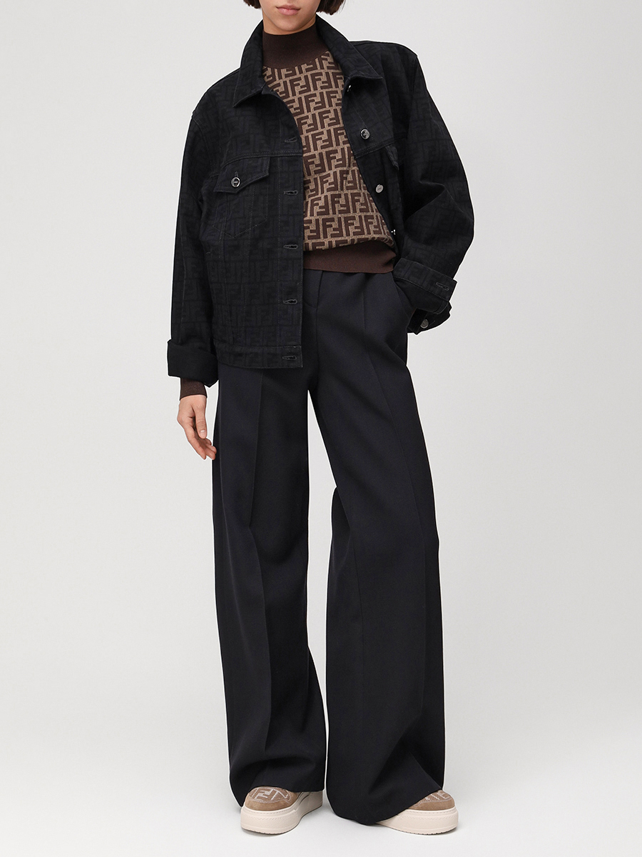 Джемпер хлопковый FENDI FZXC73 ASJT F0GGE Коричневый  Фото 2