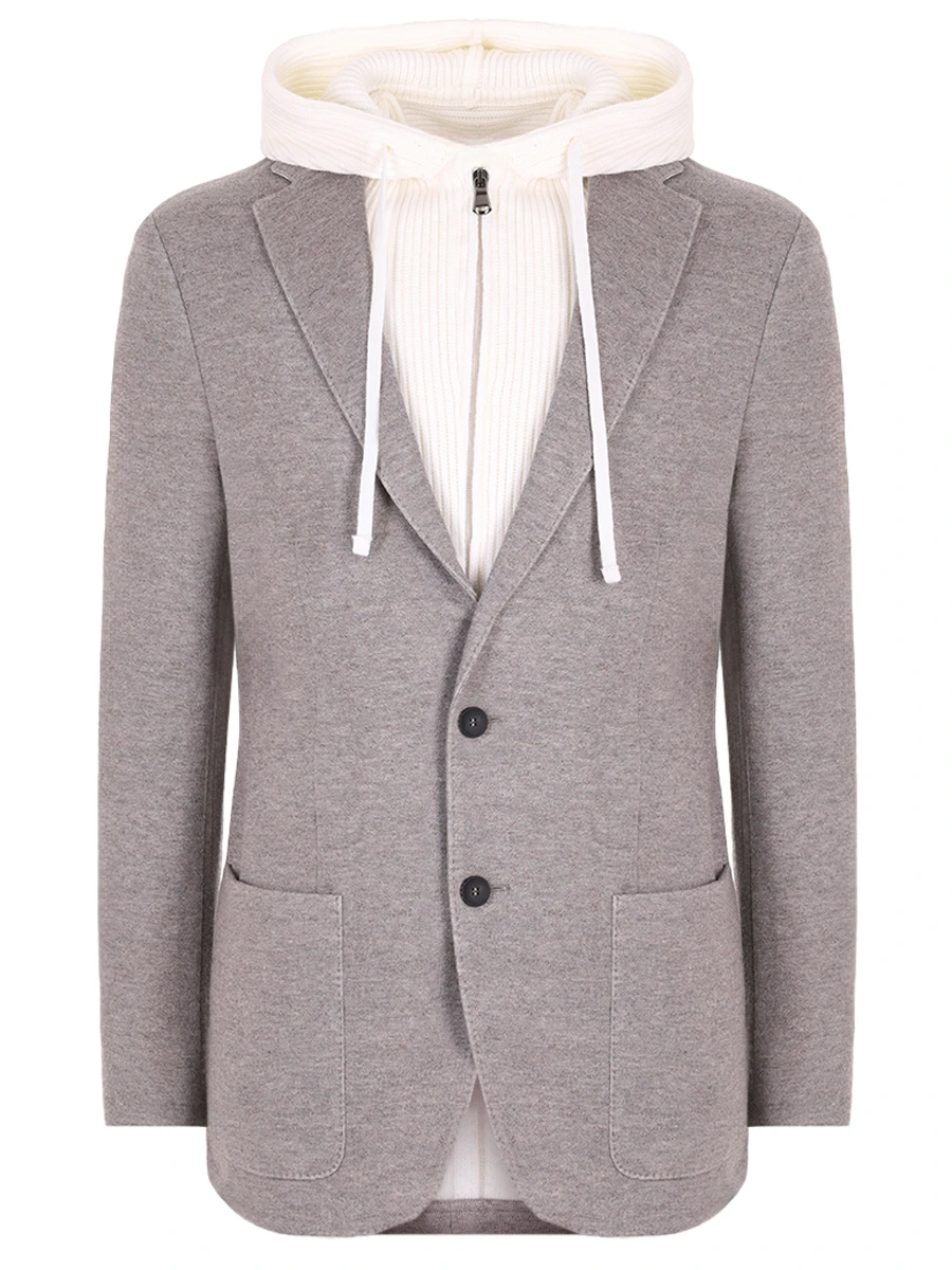 

Пиджак из шерсти и хлопка, Серый, 252WN6187/87/SJK.JACKET_GW