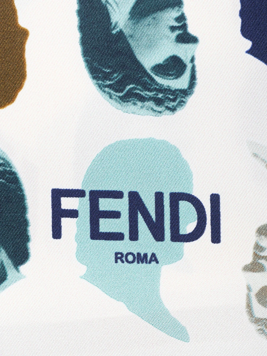 Платок шелковый FENDI FXT091 AST7 F0PV9 Голубой  Фото 4