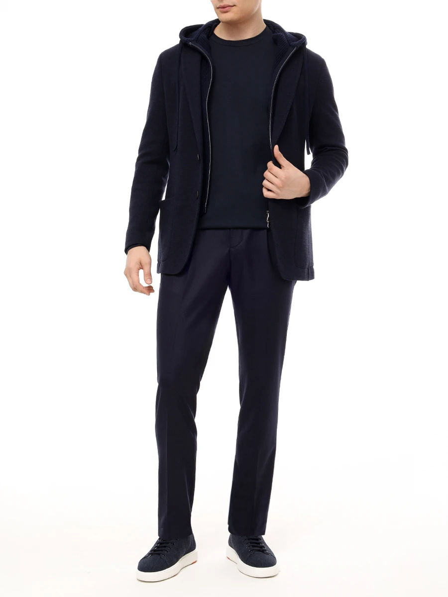 Пиджак из шерсти и хлопка FRADI 252WN6187/89/SJK.JACKET_GW Синий  Фото 2
